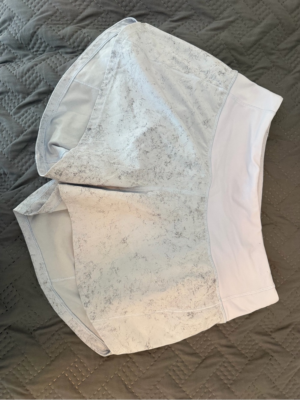 lululemon athletica Light Gray Marble-Print Athletic Shorts